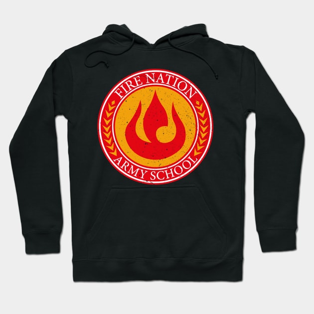 Worn Fire Nation Army School Logo Hoodie by GraphicBazaar